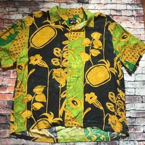Jams World Men’s Green Pineapple Hawaiian T Shirt